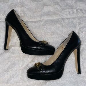 MICHAEL KORS LEATHER PLATFORM PUMP HEELS